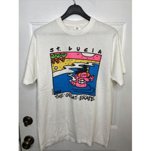 vintage 90s single stitch t shirt st.Lucia the great escape lee size large